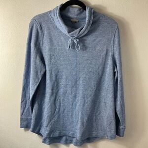Talbots Petites Blue Cowlneck Top Sz XLp